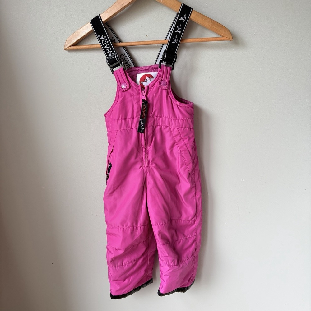 Canada Weather Gear Girls Toddler‎ Bibs Size 2T Pink Winter Outdoors